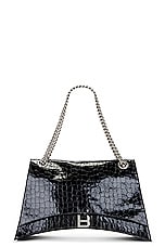 Balenciaga Large Crush Chain Bag in Black, view 1, click to view large image.