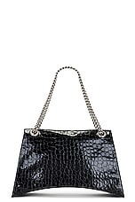 Balenciaga Large Crush Chain Bag in Black, view 3, click to view large image.