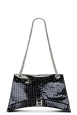 Balenciaga Large Crush Chain Bag in Black, view 6, click to view large image.