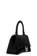 Balenciaga Hourglass Satin Top Handle Small Bag in Black, view 4, click to view large image.