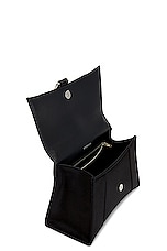 Balenciaga Hourglass Satin Top Handle Small Bag in Black, view 5, click to view large image.