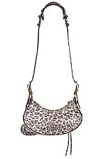 Balenciaga Xs Leopard Print Le Cagole Bag in Brown, view 3, click to view large image.