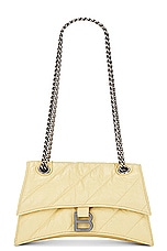 Balenciaga Small Crush Chain Bag in Butter Yellow, view 1, click to view large image.