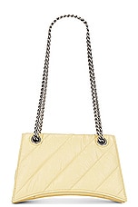 Balenciaga Small Crush Chain Bag in Butter Yellow, view 3, click to view large image.