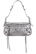Balenciaga Le Cagole Small Sling Bag in Silver, view 1, click to view large image.