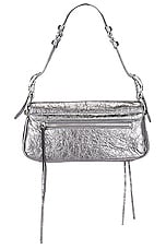 Balenciaga Le Cagole Small Sling Bag in Silver, view 3, click to view large image.