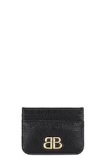 Balenciaga Monaco Card Holder in Black, view 1, click to view large image.