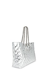 Balenciaga Large Crush Carry All in Silver, view 4, click to view large image.
