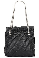 Balenciaga Quilted Crush Tote Small Bag in Black, view 3, click to view large image.