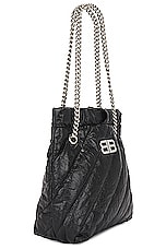 Balenciaga Quilted Crush Tote Small Bag in Black, view 4, click to view large image.
