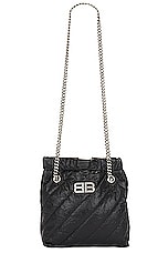 Balenciaga Quilted Crush Tote Small Bag in Black, view 6, click to view large image.