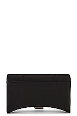 Balenciaga Hourglass Satin Wallet On Chain in Black, view 3, click to view large image.