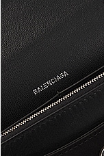 Balenciaga Hourglass Satin Wallet On Chain in Black, view 7, click to view large image.