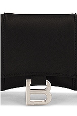 Balenciaga Hourglass Satin Wallet On Chain in Black, view 8, click to view large image.