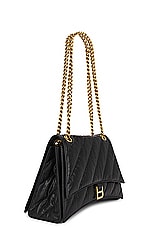 Balenciaga Medium Crush Chain Bag in Black, view 4, click to view large image.
