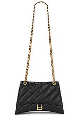 Balenciaga Medium Crush Chain Bag in Black, view 6, click to view large image.
