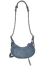 Balenciaga Le Cagole XS Shoulder Bag in Blue, view 3, click to view large image.