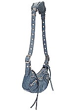Balenciaga Le Cagole XS Shoulder Bag in Blue, view 4, click to view large image.