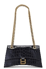 Balenciaga Crush Chain Small Bag in Black, view 1, click to view large image.