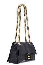 Balenciaga Crush Chain Small Bag in Black, view 4, click to view large image.