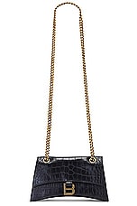 Balenciaga Crush Chain Small Bag in Black, view 6, click to view large image.