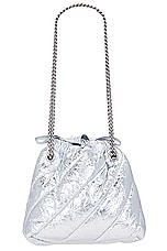 Balenciaga Crush XS Tote Bag in Silver, view 4, click to view large image.