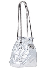 Balenciaga Crush XS Tote Bag in Silver, view 5, click to view large image.