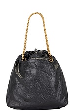 Balenciaga Crush Medium Tote Bag in Black, view 3, click to view large image.