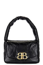 Balenciaga Monaco Small Sling Bag in Black, view 1, click to view large image.