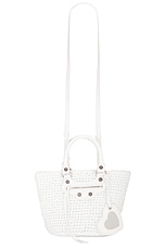 Balenciaga Le Cagole Small Panier Bag in Optic White, view 1, click to view large image.