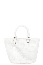 Balenciaga Le Cagole Small Panier Bag in Optic White, view 4, click to view large image.