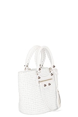 Balenciaga Le Cagole Small Panier Bag in Optic White, view 5, click to view large image.