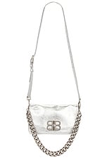 Balenciaga BB Soft Flap Small Bag in Silver, view 1, click to view large image.
