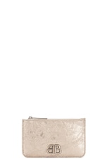 Balenciaga Monogram Long Coin Card Holder in Stone Beige, view 1, click to view large image.