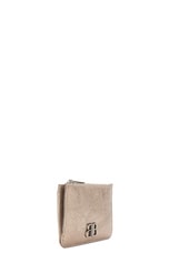 Balenciaga Monogram Long Coin Card Holder in Stone Beige, view 3, click to view large image.