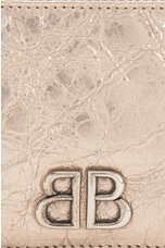 Balenciaga Monogram Long Coin Card Holder in Stone Beige, view 6, click to view large image.