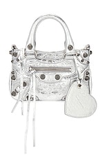 Balenciaga Neo Cagole Mini Tote Bag in Silver, view 3, click to view large image.