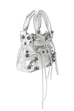 Balenciaga Neo Cagole Mini Tote Bag in Silver, view 5, click to view large image.