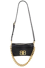 Balenciaga BB Soft Flap Small Bag in Black, view 1, click to view large image.