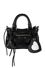 Balenciaga Neo Cagole Mini Tote Bag in Black, view 3, click to view large image.