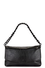 Balenciaga BB Soft Flap Medium Bag in Black, view 3, click to view large image.
