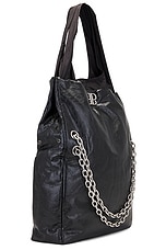 Balenciaga Monaco Large Chain Bag in Black & Black, view 4, click to view large image.