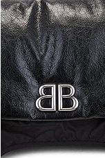 Balenciaga Monaco Large Chain Bag in Black & Black, view 7, click to view large image.