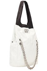 Balenciaga Monaco Medium Chain Bag in Optic White & Black, view 4, click to view large image.