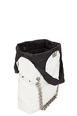 Balenciaga Monaco Medium Chain Bag in Optic White & Black, view 5, click to view large image.