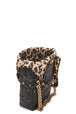Balenciaga Monaco Small Chain Bag in Black & Leopard, view 5, click to view large image.