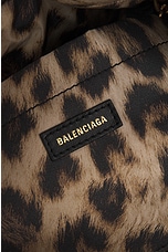 Balenciaga Monaco Small Chain Bag in Black & Leopard, view 7, click to view large image.