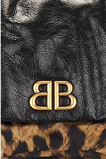Balenciaga Monaco Small Chain Bag in Black & Leopard, view 8, click to view large image.