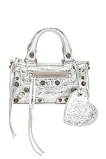 Balenciaga Le Cagole Nano Duffle Bag in Silver, view 3, click to view large image.