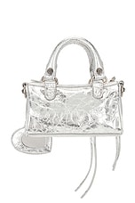 Balenciaga Le Cagole Nano Duffle Bag in Silver, view 4, click to view large image.